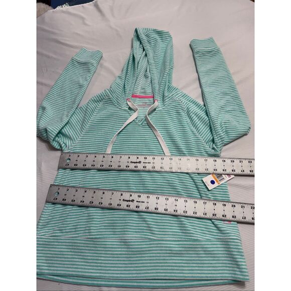 NWT Vineyard Vines Green White Stripe Terry Cloth Towel Hoodie Size Small New - Picture 5 of 10